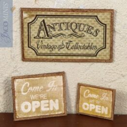 BS 054-A - Small Shop Sign Open in Ochre - Brocante Specials