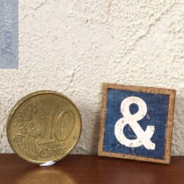 BS 055-B - Small Shop Sign & in Dark Blue and White - Brocante Specials