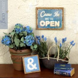 BS 055-C - Small Shop Sign & in Light Blue and White - Brocante Specials