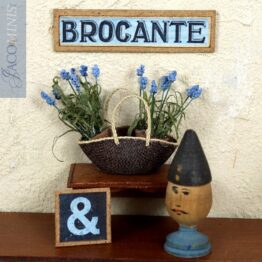 BS 055-D - Small Shop Sign & in Dark Blue and Light Blue - Brocante Specials