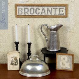 BS 055-E - Small Shop Sign & in Grey and White - Brocante Specials