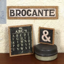 BS 055-F - Small Shop Sign & in Charcoal and White - Brocante Specials