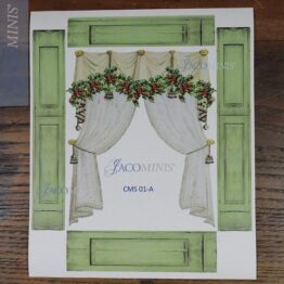 CMS 01-A - Curtains and Paneling Graphic with Christmas Garland - Christmas Season