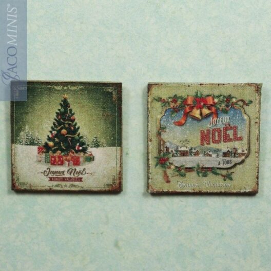 VC 10-A - Set of 2 decoration Boards - Vintage Christmas