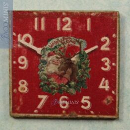 XM 05-E - Red Christmas Decoration Board Father Christmas with Garland - Vintage Christmas