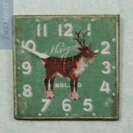XM 08-B - Light Green Christmas Decoration Board Reindeer - Vintage Christmas