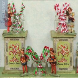 SVC 08-D - Set of 2 Christmas Characters on Stand - Santa Village