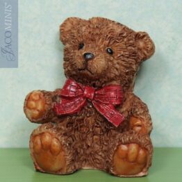SVW 08-A - Little Brown Bear with Red Butterfly Bow - Santa Village 2