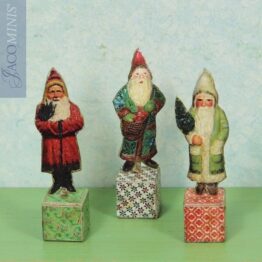 SVW-K 01-A - Set of 3 Santas on Toy Block Kit - Santa Village 2