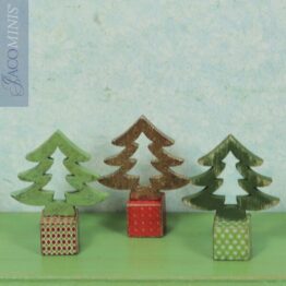SVW-K 02-D - Set of 3 Christmas Trees on Toy Block Kit - Santa Village 2