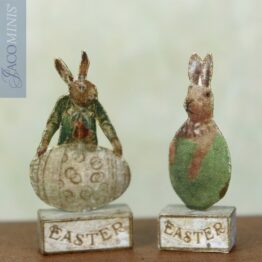 E 02-C - Set of 2 Easter Bunnies on Toys Blocks Kit - Easter