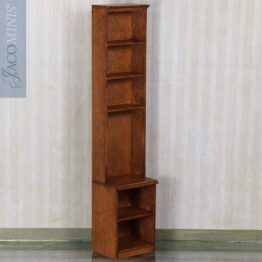 BSF 03-C - Narrow High Book Cabinet in Oak Brown - Book Shop Furniture