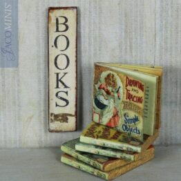 BSC S 02-E - Small Antique White Shop Sign Books - Book Shop Specials