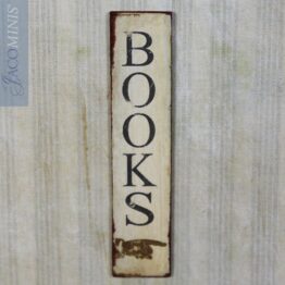 BSC S 02-I - Large Antique White Shop Sign Books - Book Shop Specials