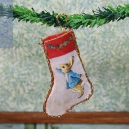 CP 19-J - Christmas Stocking with Red Top - Christmas with Peter Rabbit & Friends