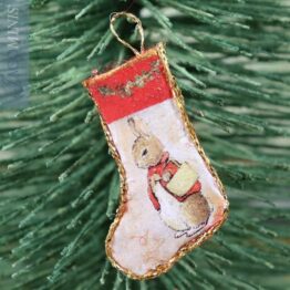 CP 19-M - Christmas Stocking with Red Top - Christmas with Peter Rabbit & Friends