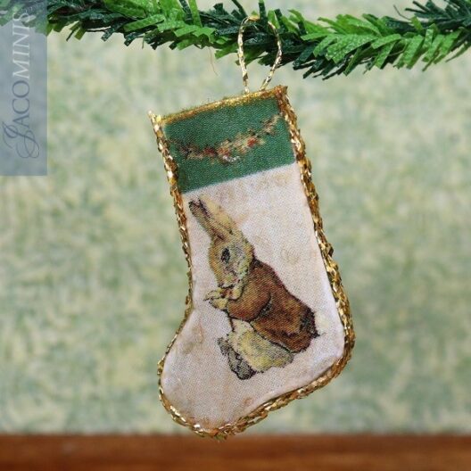 CP 20-D - Christmas Stocking with Green Top - Christmas with Peter Rabbit & Friends