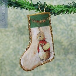 CP 20-H - Christmas Stocking with Green Top - Christmas with Peter Rabbit & Friends