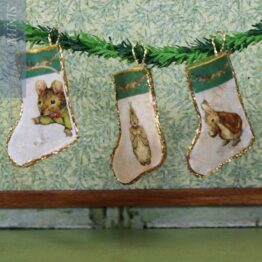 CP 20-I - Christmas Stocking with Green Top - Christmas with Peter Rabbit & Friends