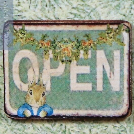 CPB 08-A - Shop Sign Open - Christmas with Peter Rabbit & Friends - Blue