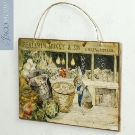 BP-LE 27-B - Benjamin Bunny Green Grocers Decoration Board Medium - Beatrix Potter Specials