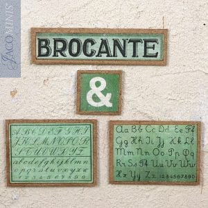 BS 055-G - Small Shop Sign & in Green - Brocante Specials