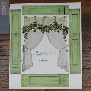 CMS 01-A - Curtains and Paneling Graphic with Christmas Garland - Christmas Season