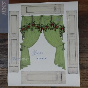 CMS 01-C - Curtains and Paneling Graphic with Christmas Garland - Christmas Season