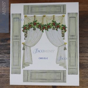 CMS 01-E - Curtains and Paneling Graphic with Christmas Garland - Christmas Season