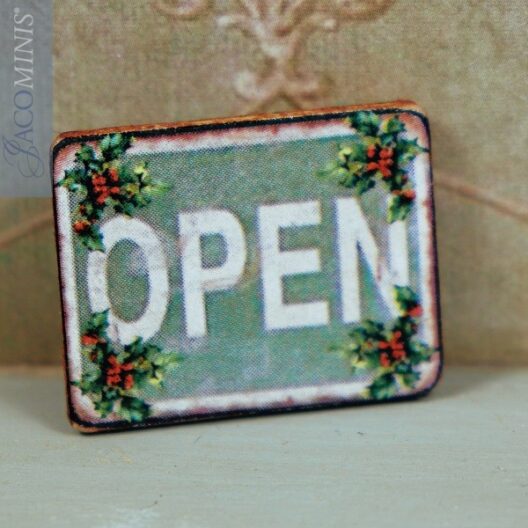 VC 05 - Shop Sign Open - Vintage Christmas