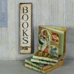 BSC S 02-E - Small Antique White Shop Sign Books - Book Shop Specials