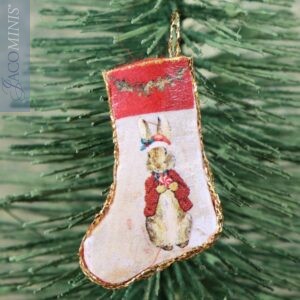 CP 19-D - Christmas Stocking with Red Top - Christmas with Peter Rabbit & Friends