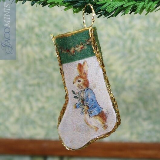 CP 20-B - Christmas Stocking with Green Top - Christmas with Peter Rabbit & Friends