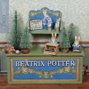 CPB 01-B - Medium Shop Counter with Beatrix Potter Christmas Decoration - Christmas with Peter Rabbit & Friends - Blue